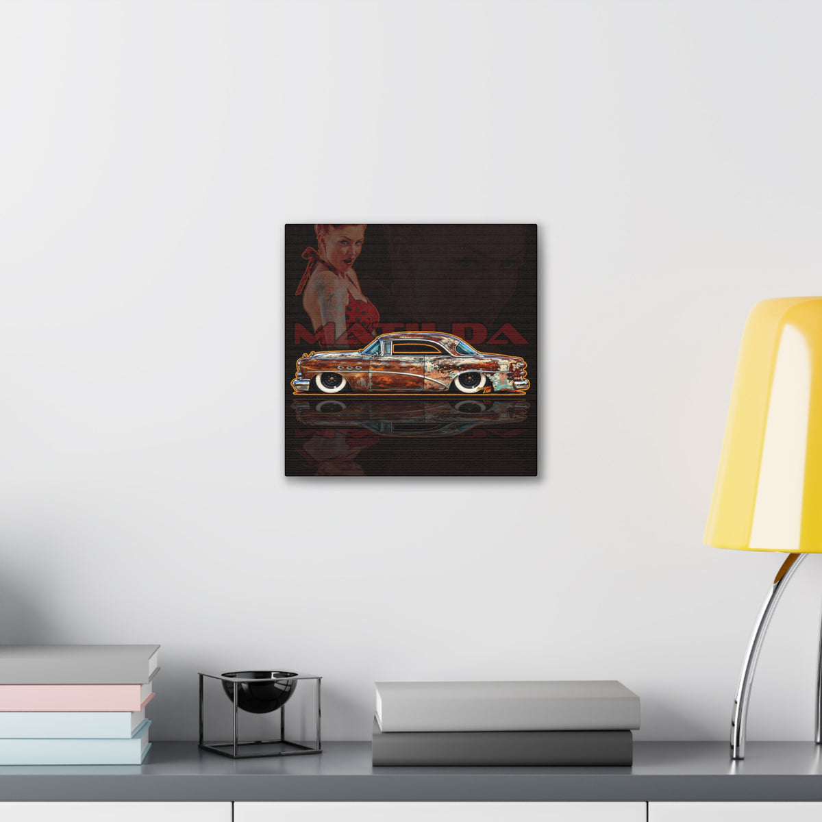 BUICK 1954 KUSTOM SPECIAL Collectible Fireball Art Canvas Stretched Print