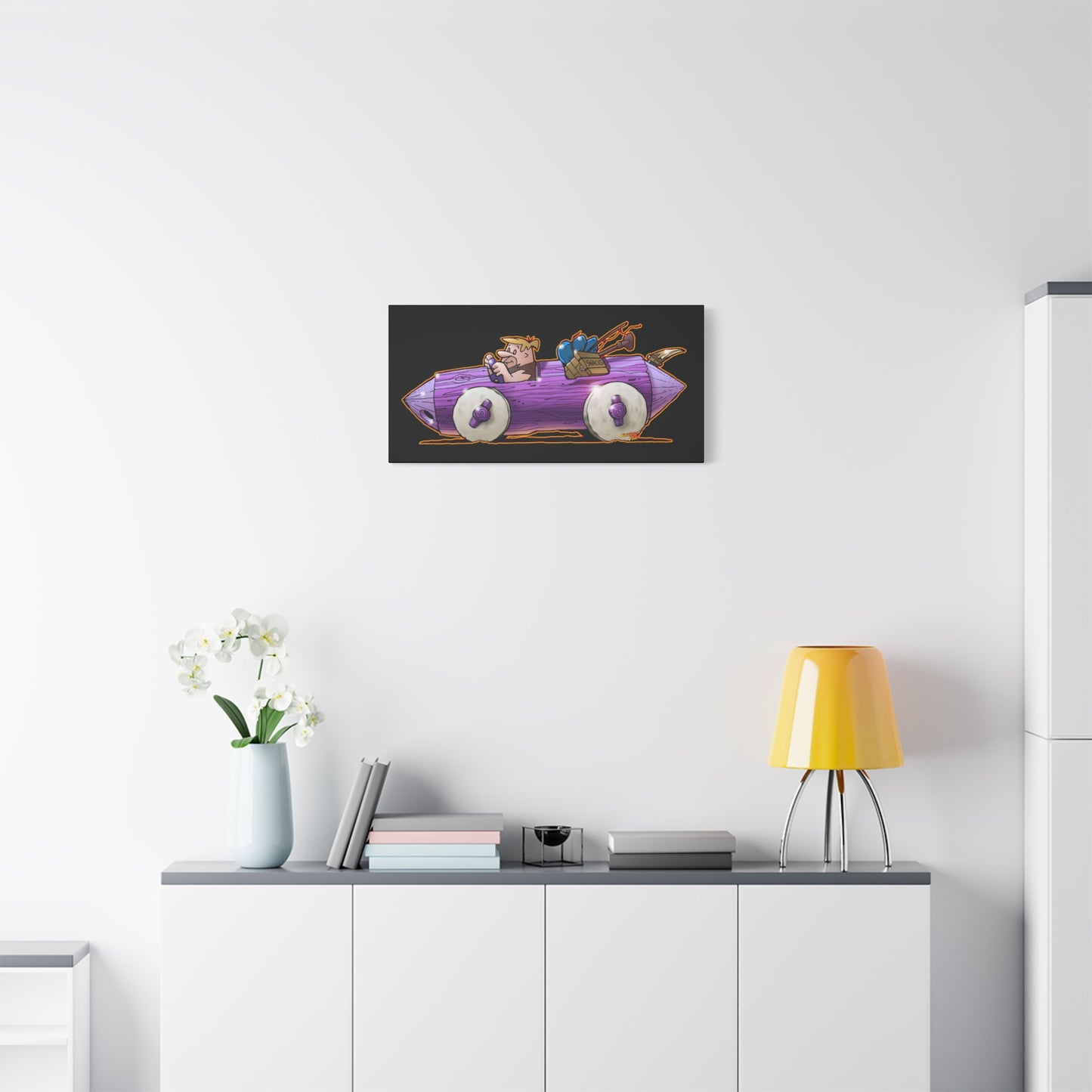 FLINSTONES BARNEY RUBBLE Fireball Art Canvas Wall Print - Multiple Sizes