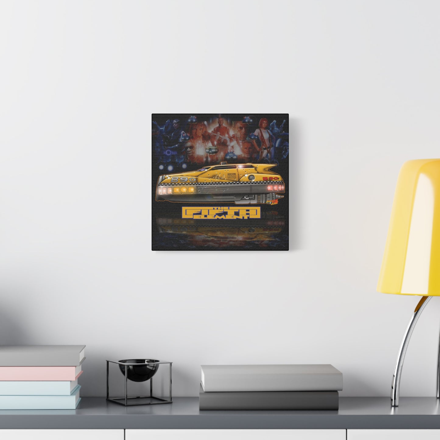 THE FIFTH ELEMENT Flying Taxi Movie Car Canvas Art Wall Print - 12x12