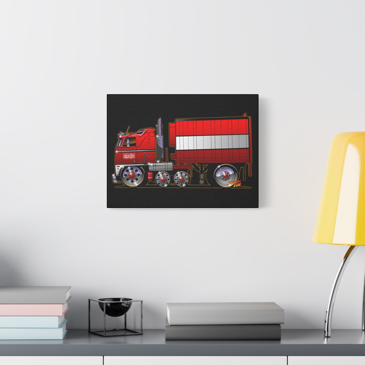 BJ AND THE BEAR TV Show Semi Truck Canvas Art Wall Print - 11x14