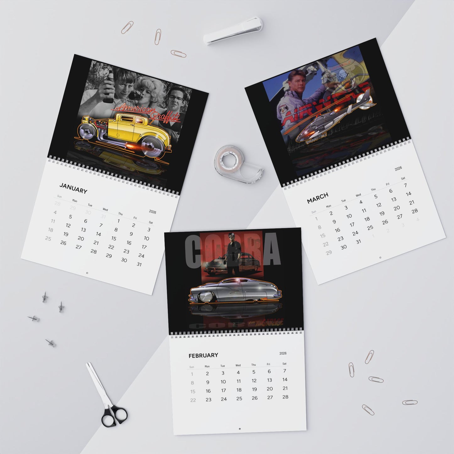 FIREBALL TIM GARAGE 2026 Movie & TV Car Calendar - 2 Sizes