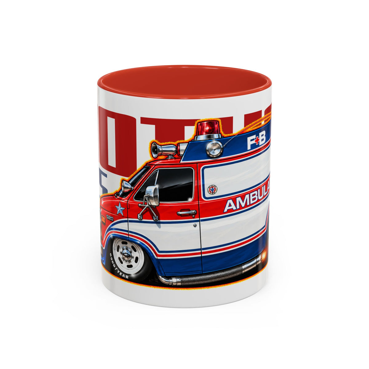 MOTHER, JUGS and SPEED 1975 Chevrolet G20 Van Collectible Fireball Art Coffee Mug - 2 Sizes