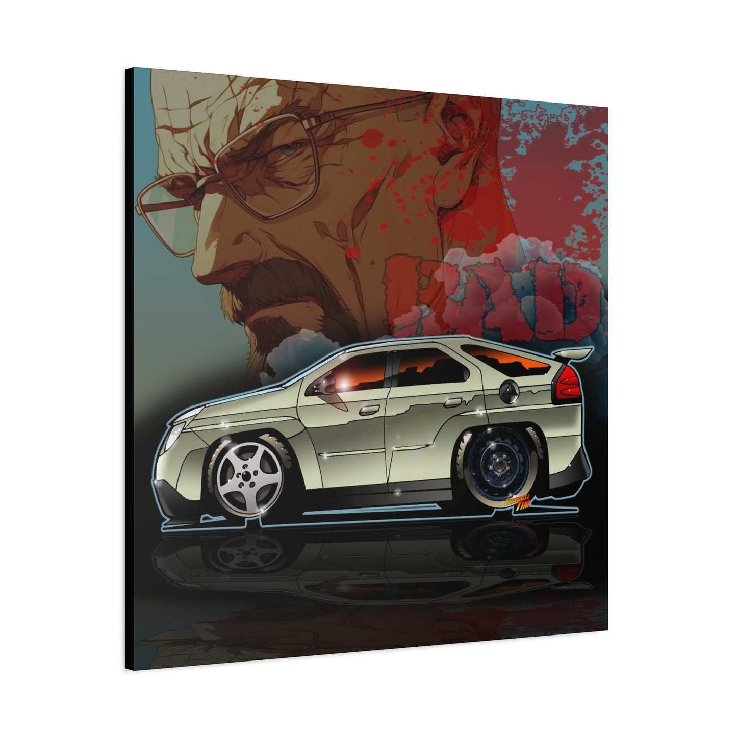 BREAKING BAD Pontiac Aztek Fireball Art Canvas Wall Print