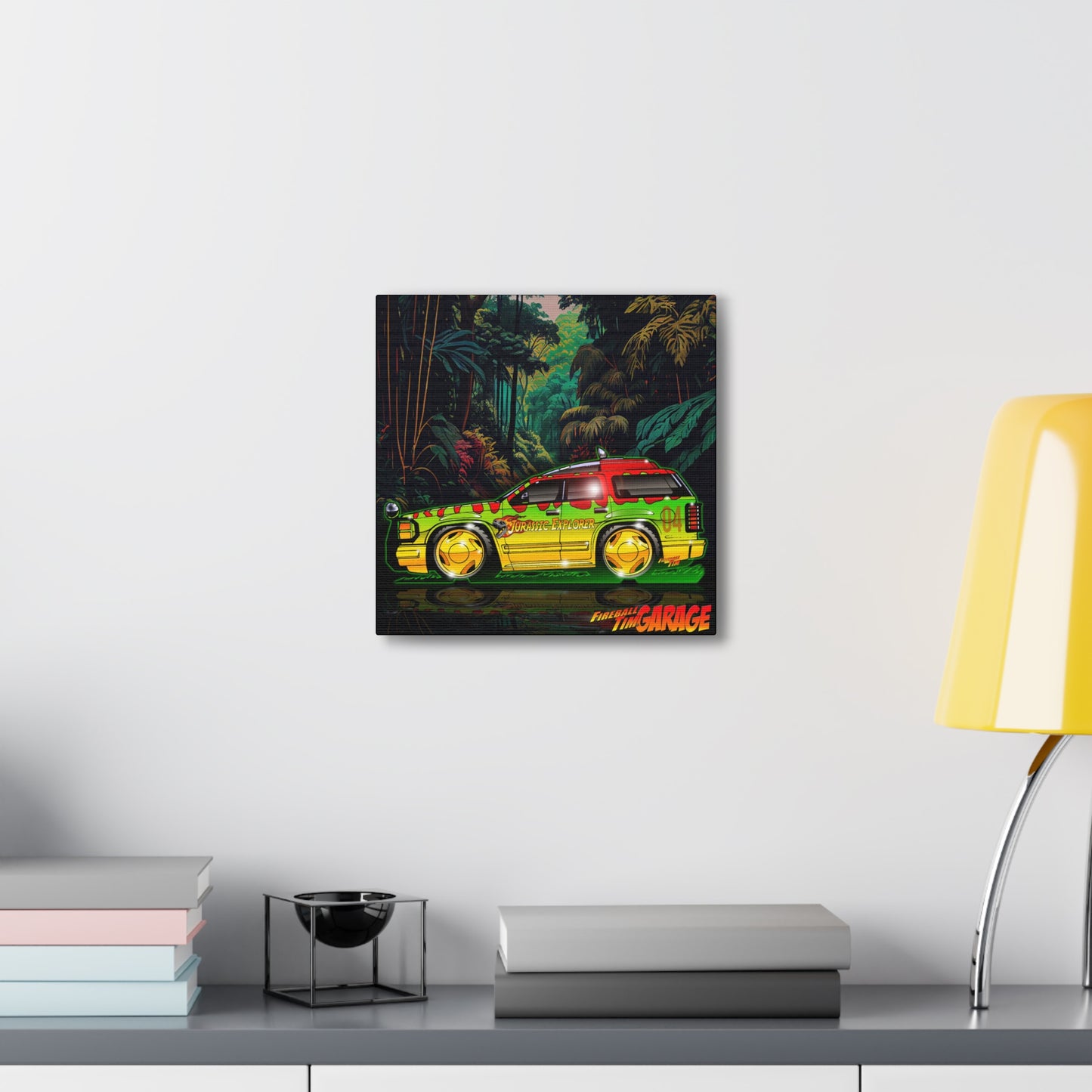 JURASSIC PARK Ford Explorer Concept Art Canvas Print Ver3 12x12