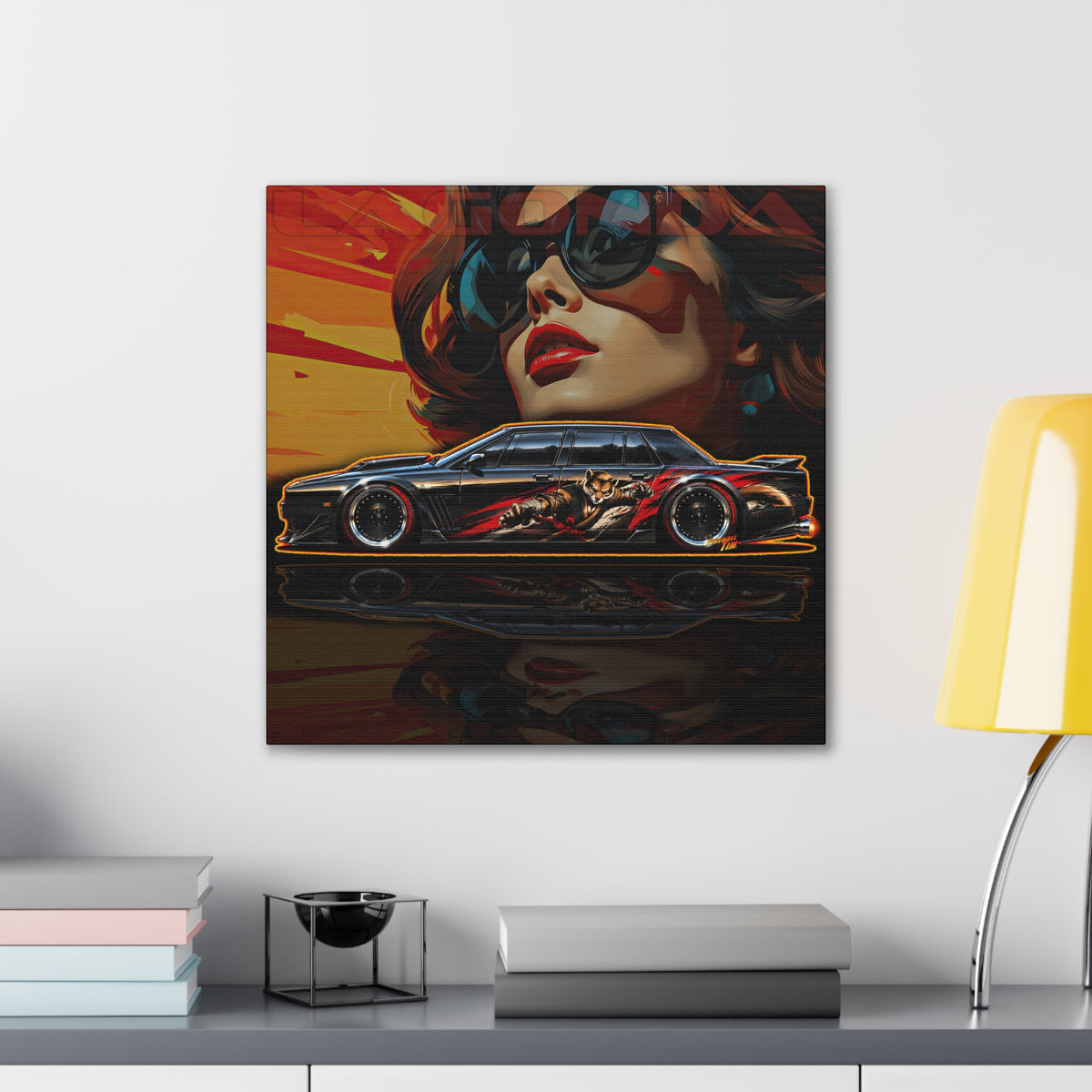ASTON MARTIN LAGONDA Collectible Fireball Art Canvas Stretched Print