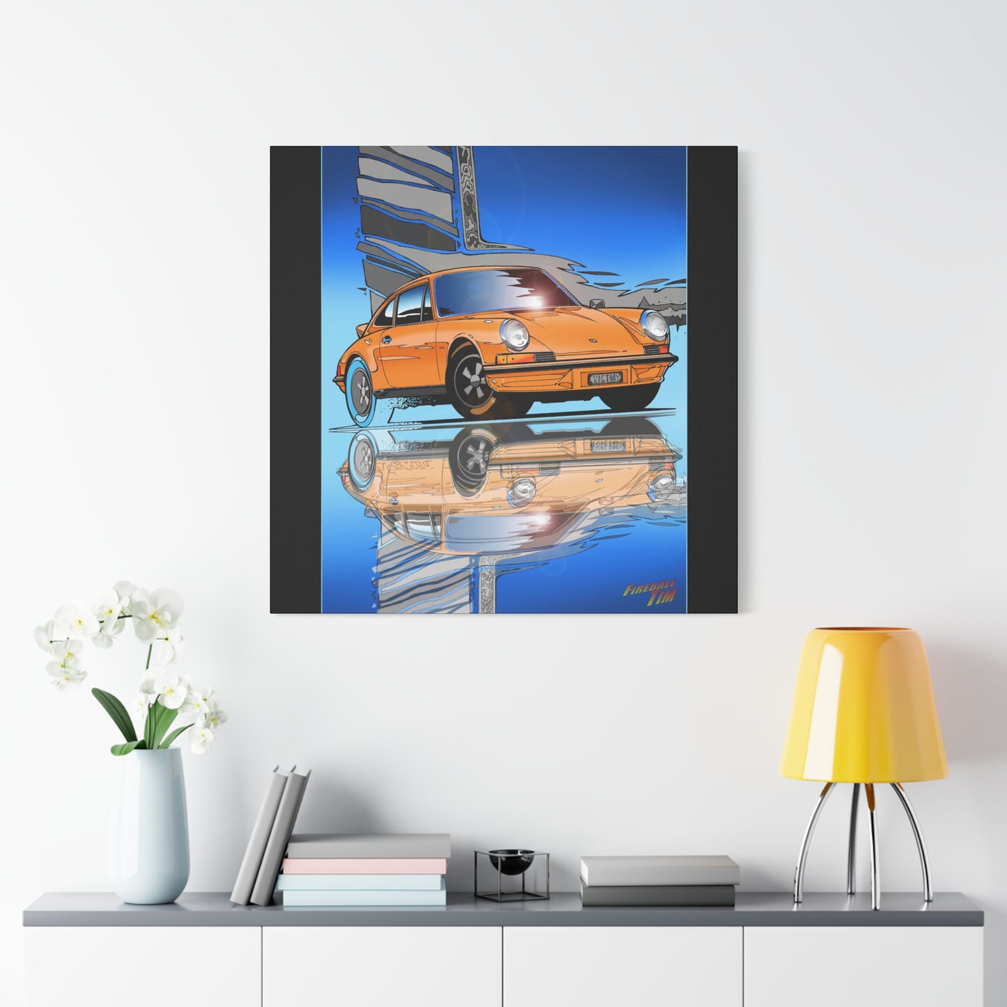 PORSCHE 911 CARRERA RSR IROC Fireball Art Canvas Print