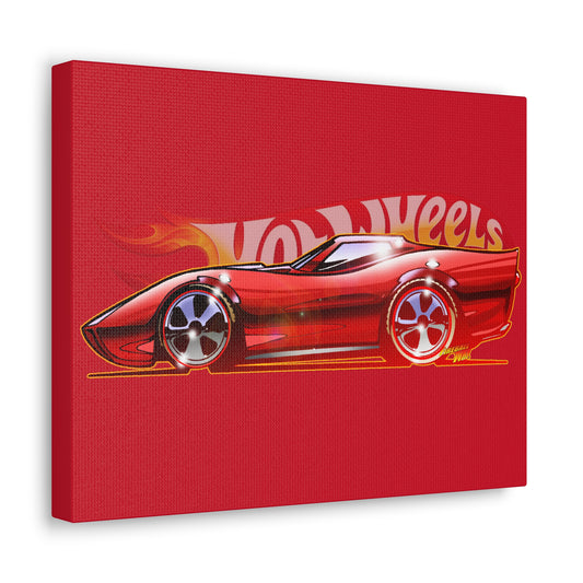 Hot Wheels CUSTOM CORVETTE Redline Canvas Art Print 11X14