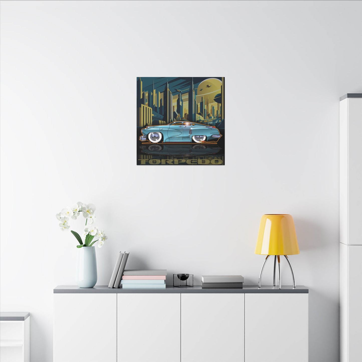 TUCKER TORPEDO 48 Collectible Fireball Art Canvas Print