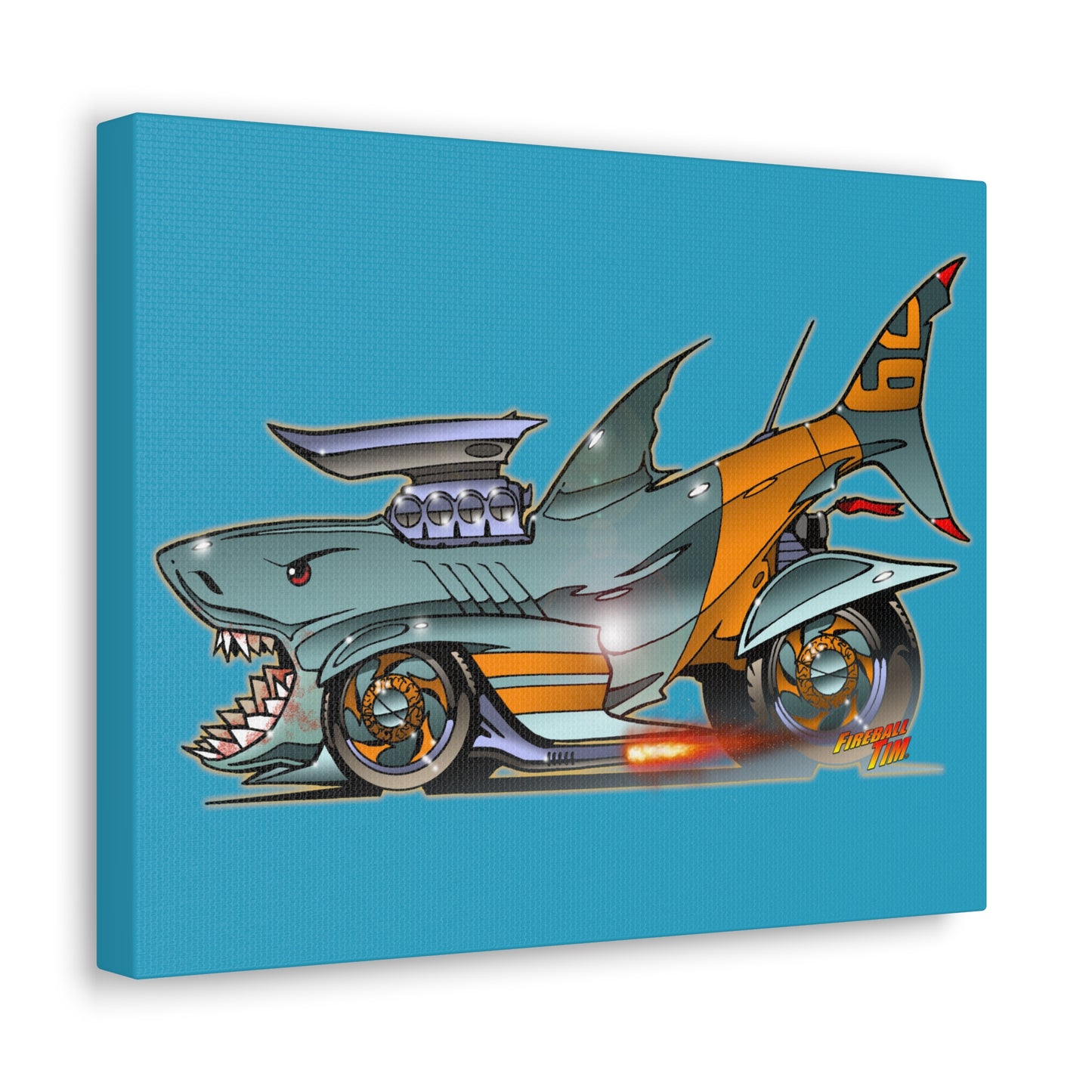 MANEATER GREAT WHITE SHARK Sealife Hot Rod Canvas Gallery Art Print 11x14