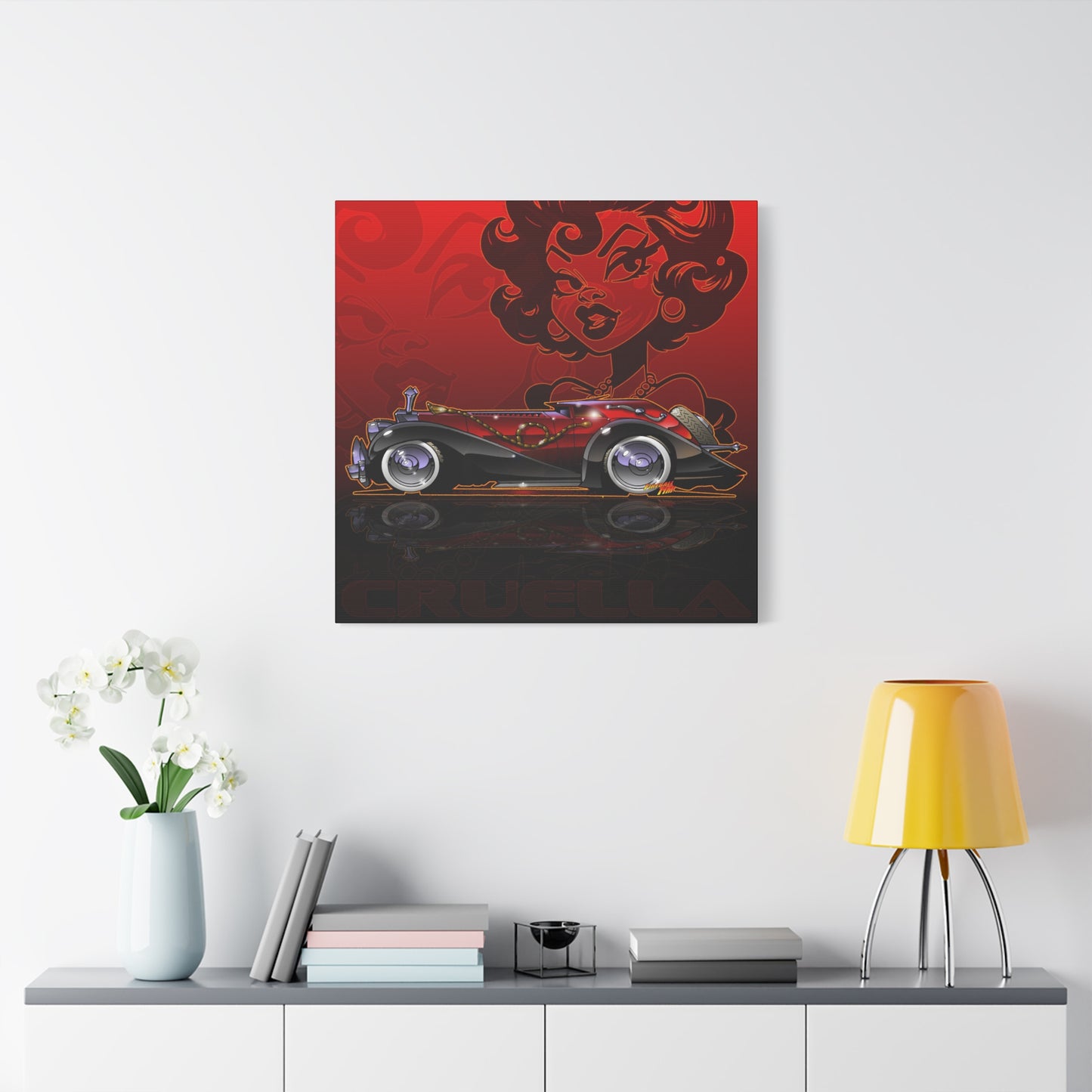 CRUELLA deVIL 1974 Panther DeVille Fireball Art Canvas Print