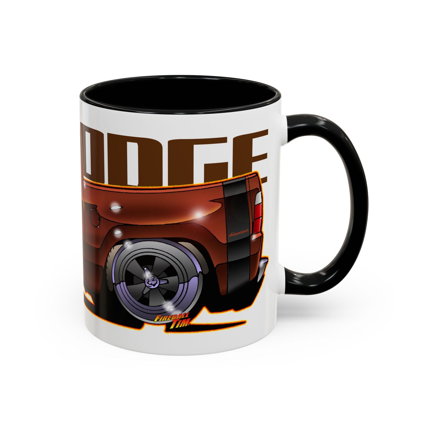 DODGE ADVENTURER SRT Pickup Truck 1975 Fireball Art Coffee Mug 2 Sizes