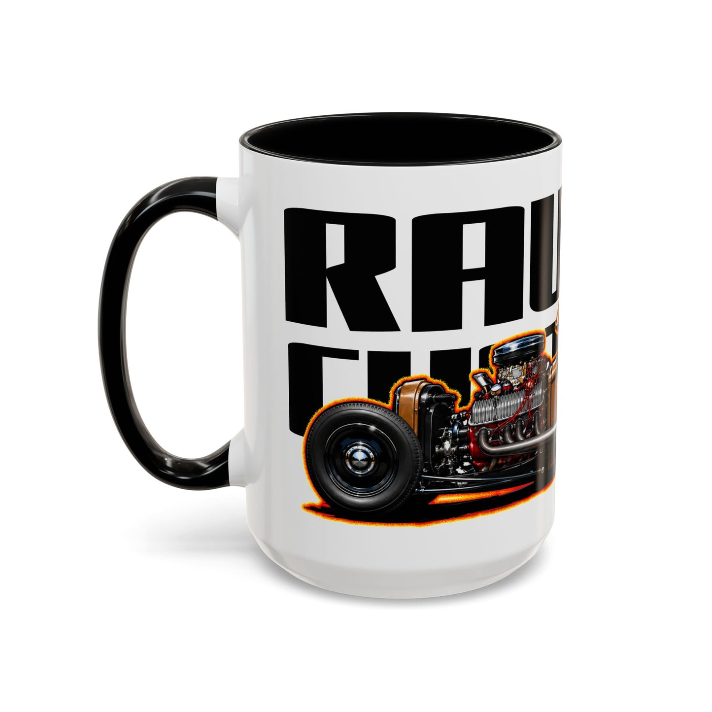 RAWTIN CUSTOMS HOT ROD Collectible Fireball Art Coffee Mug - 2 Sizes