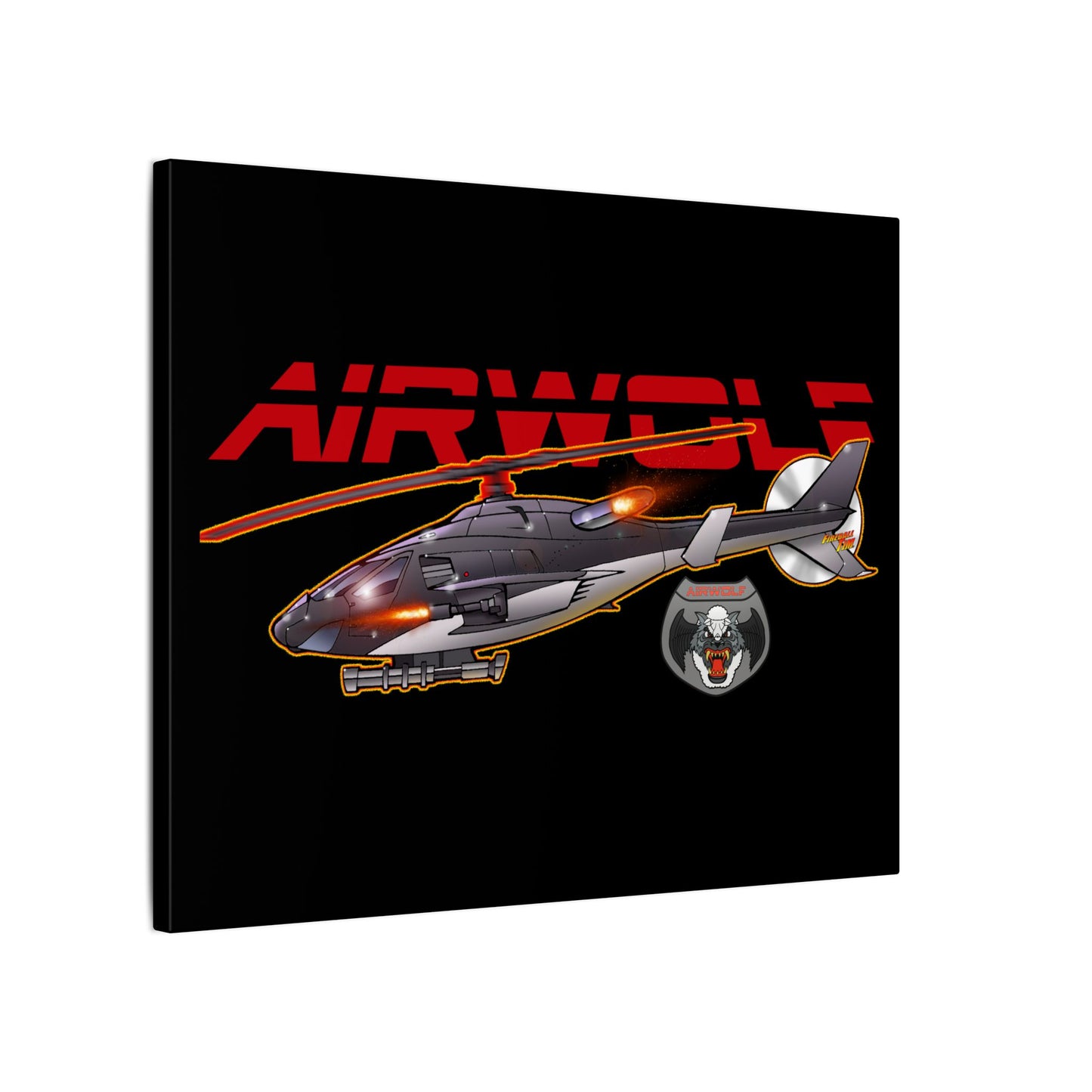 AIRWOLF TV Helicopter Canvas Art Print - 11x14