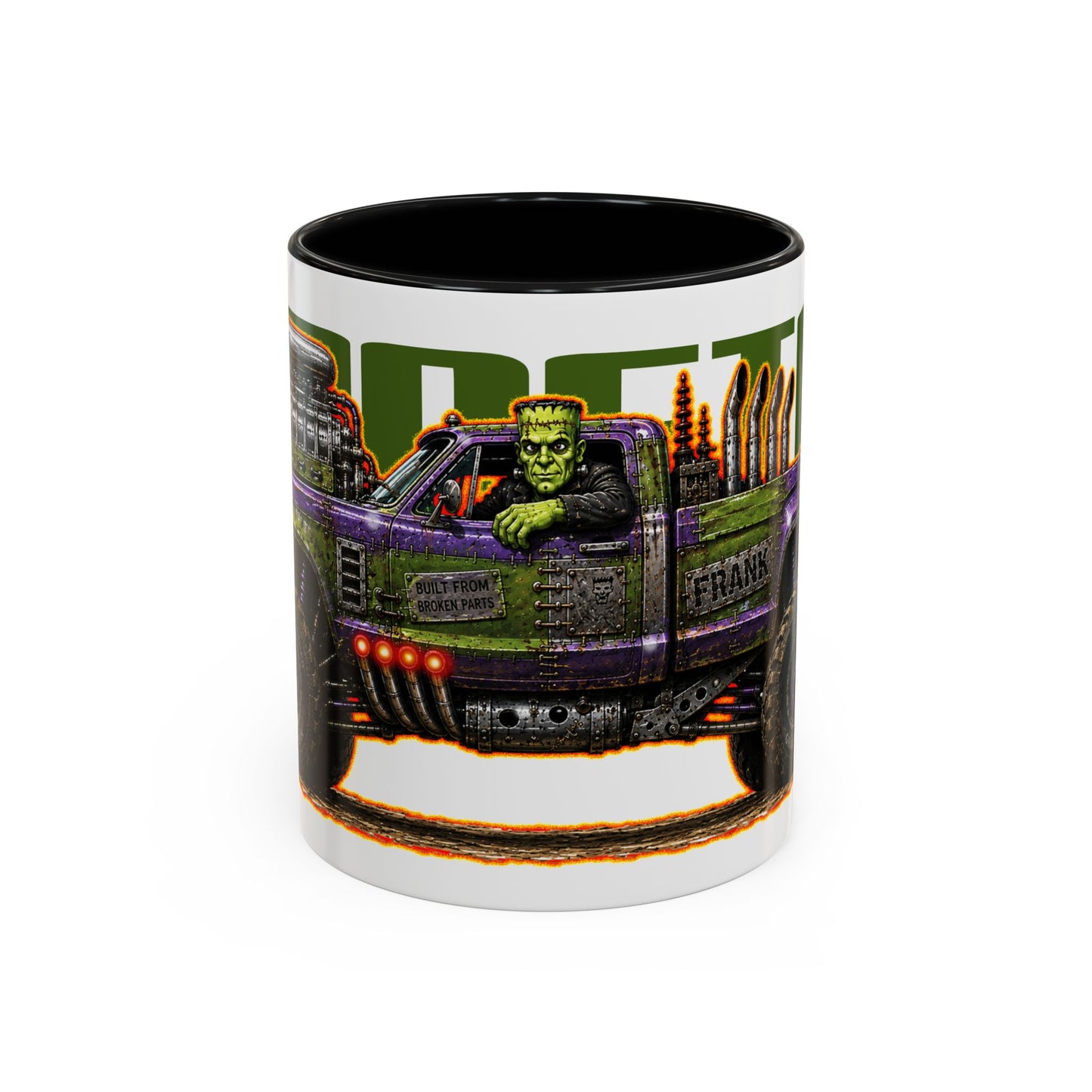 HALLOWEEN MONSTER MACHINES Frankenstein Collectible Fireball Art Coffee Mug - 2 Sizes