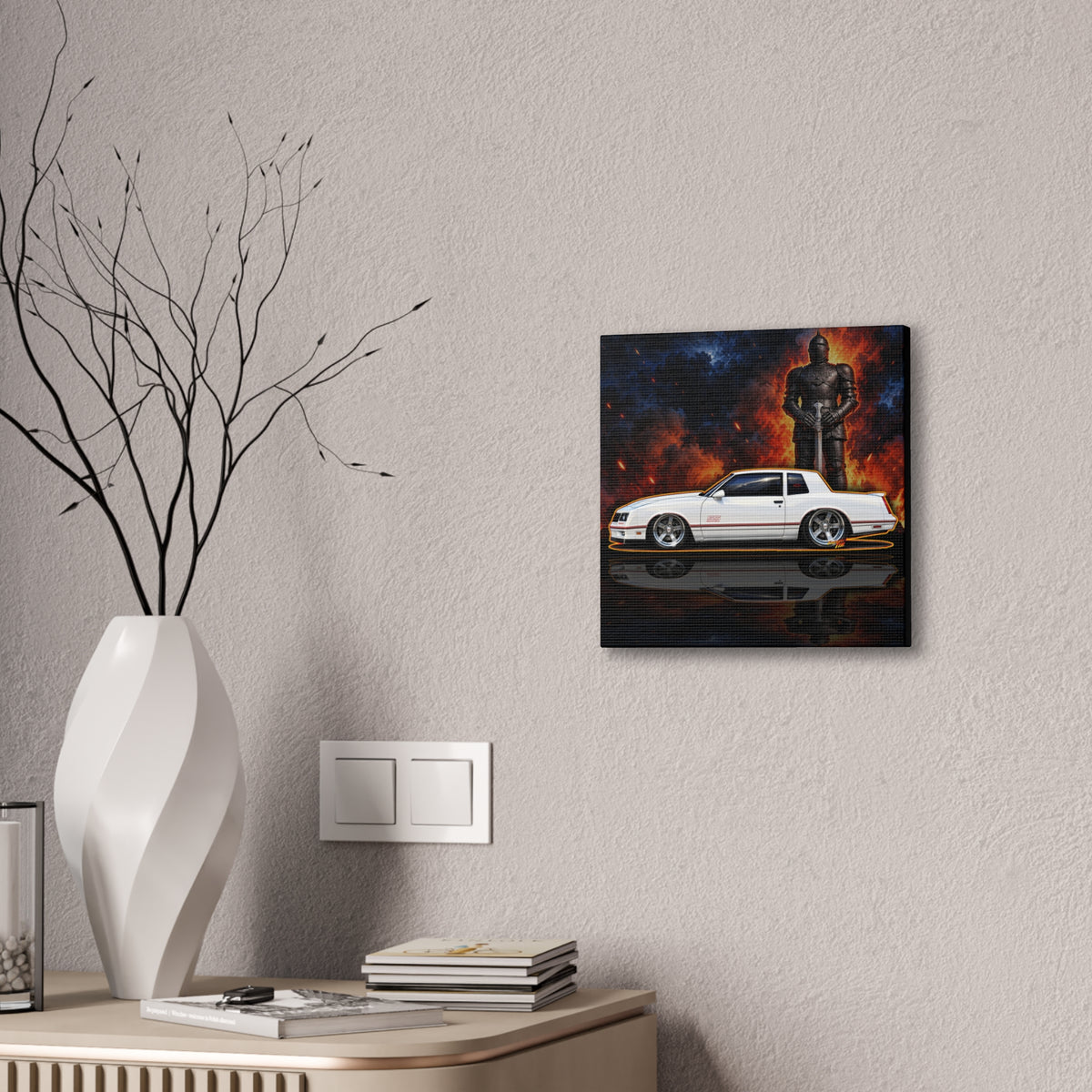 CHEVROLET MONTE CARLO 1987 Collectible Fireball Art Canvas Stretched Print