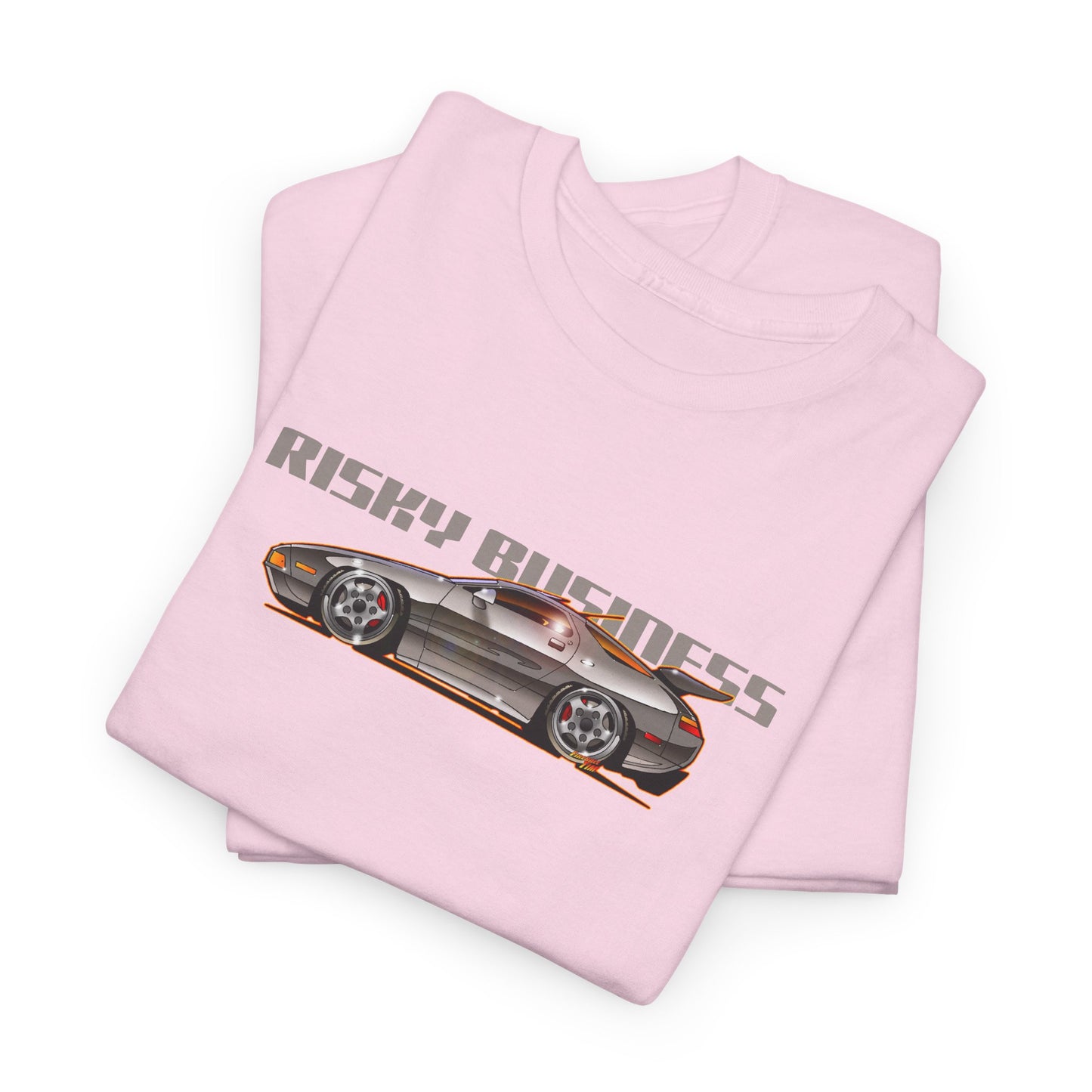 RISKY BUSINESS Porsche 928 Fireball Art Cotton Tee Shirt - Colors
