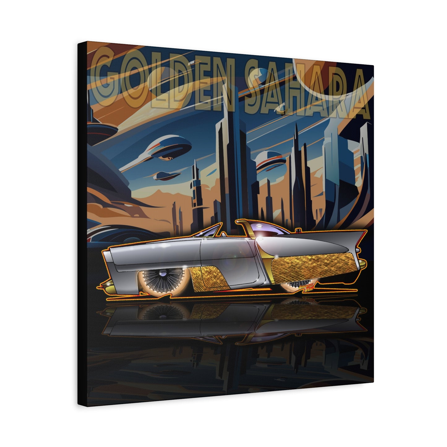 GOLDEN SAHARA Custom Concept Car Fireball Art Canvas Art