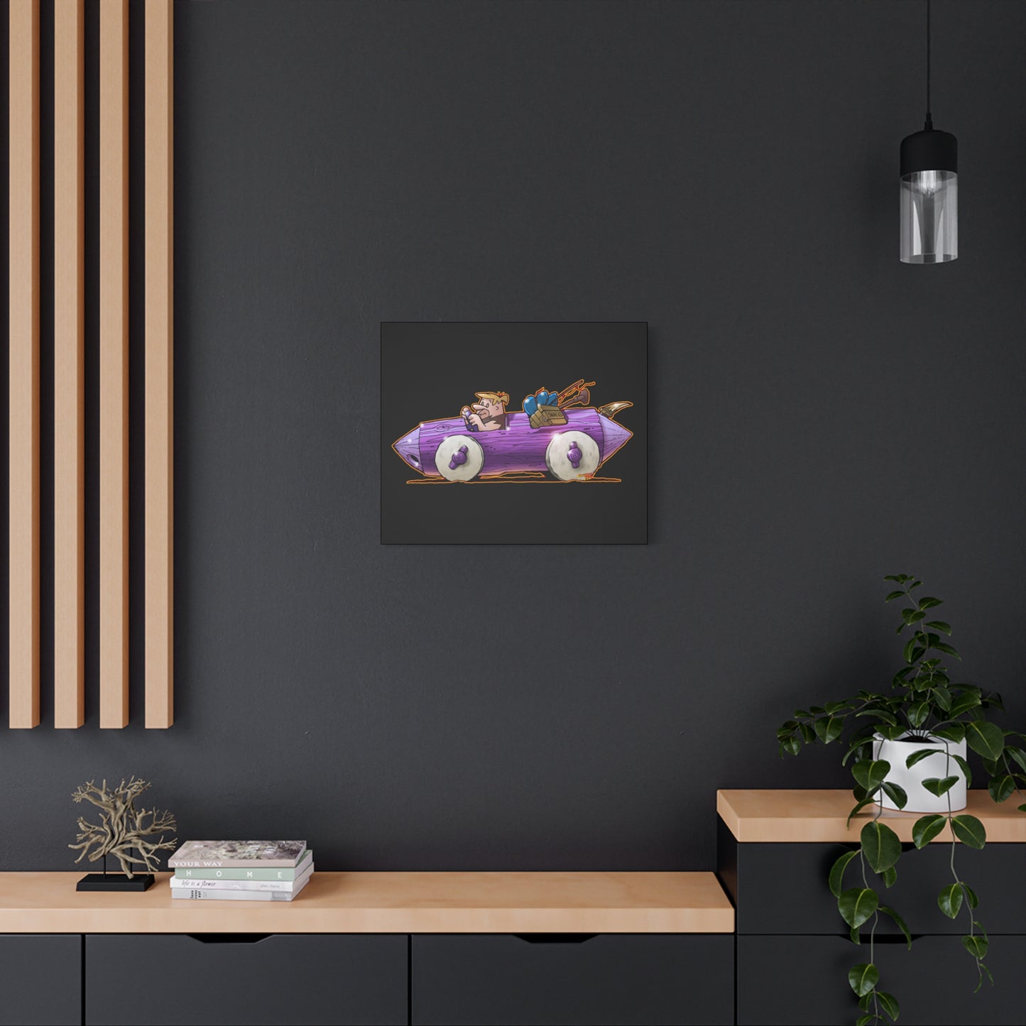 FLINSTONES BARNEY RUBBLE Fireball Art Canvas Wall Print - Multiple Sizes