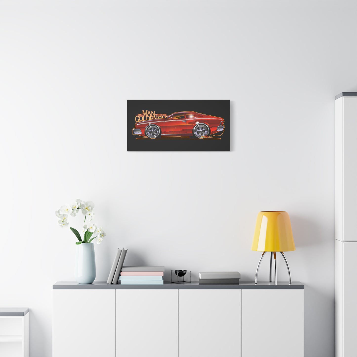 MAN WITH THE GOLDEN GUN AMC Hornet James Bond Fireball Art Canvas Print