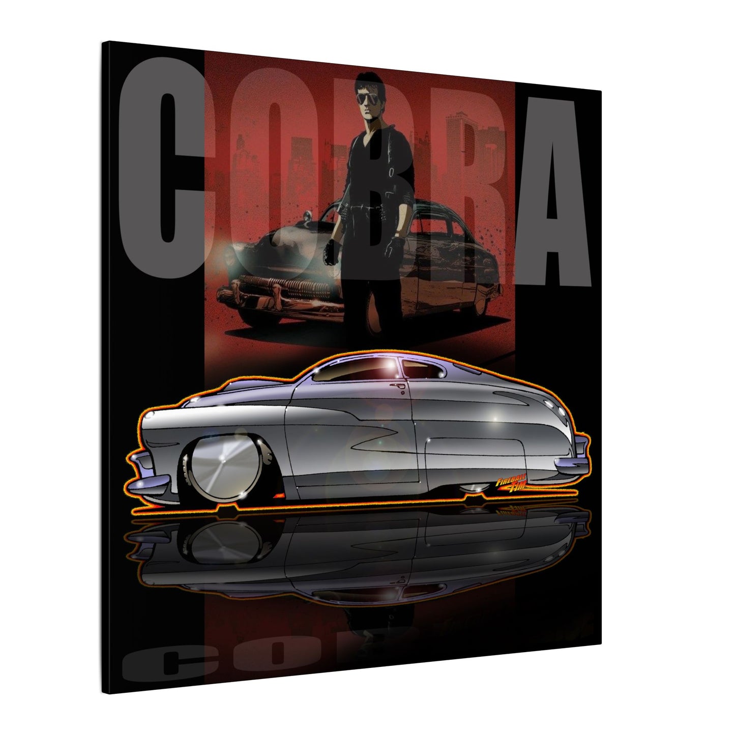COBRA MERCURY Sylvester Stallone Movie Car Fireball Art Canvas Print