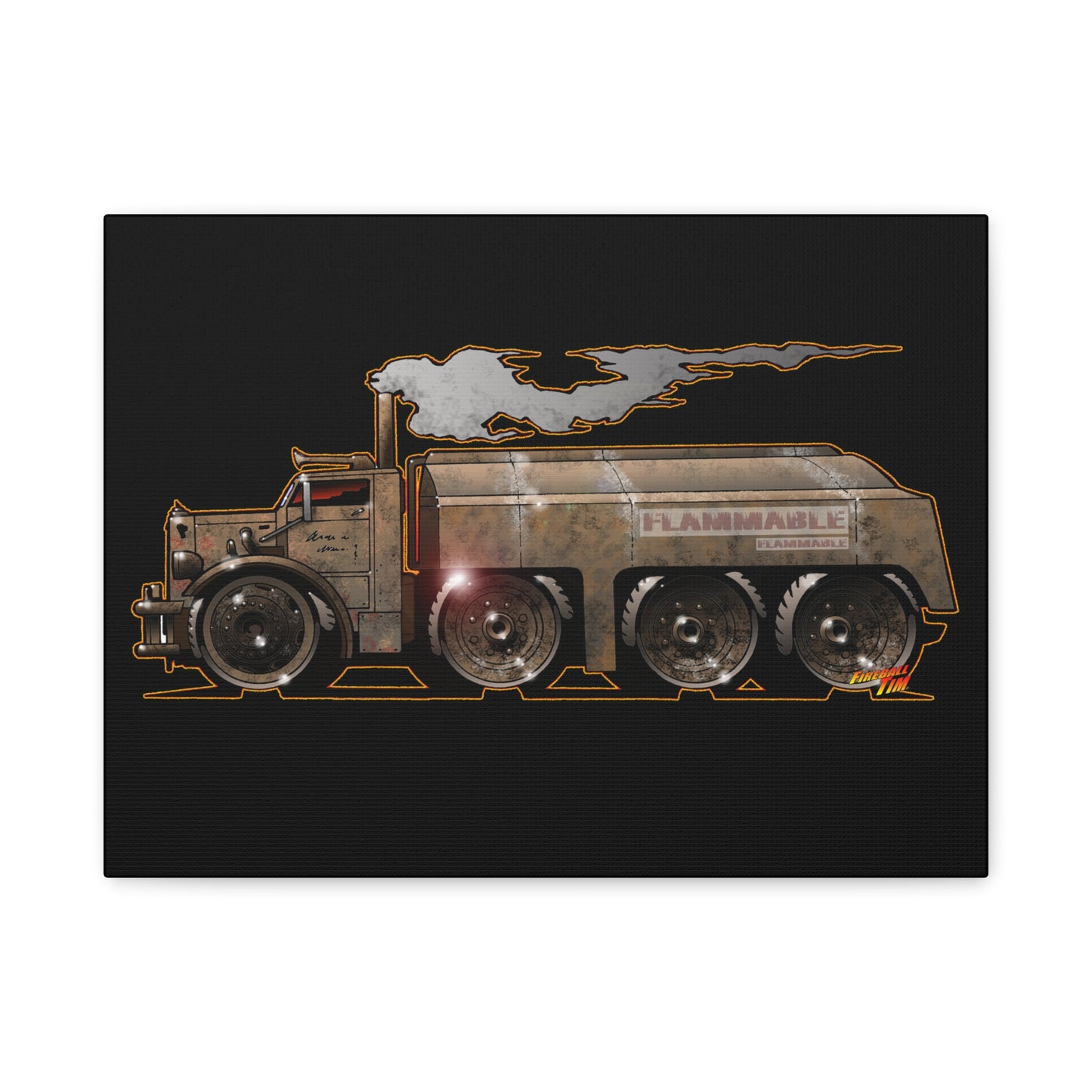 DUEL Killer Movie Truck Fireball Art Canvas Print - Sizes