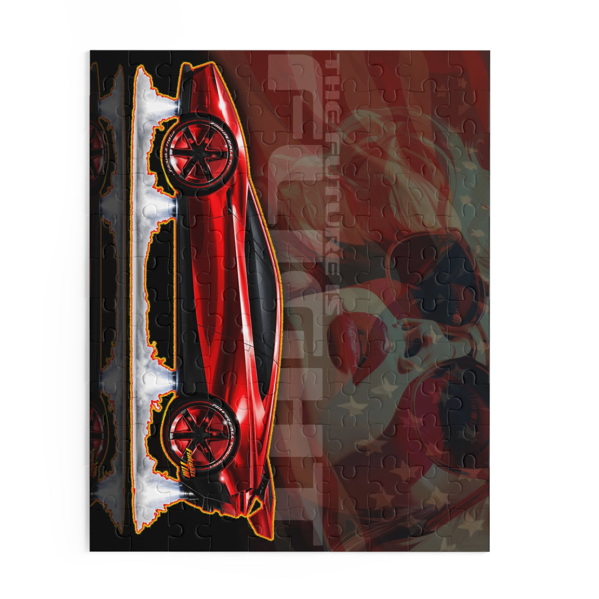 TESLA FLYING ROADSTER Collectible Fireball Art Jigsaw Puzzle — (120/252/500‑Piece)