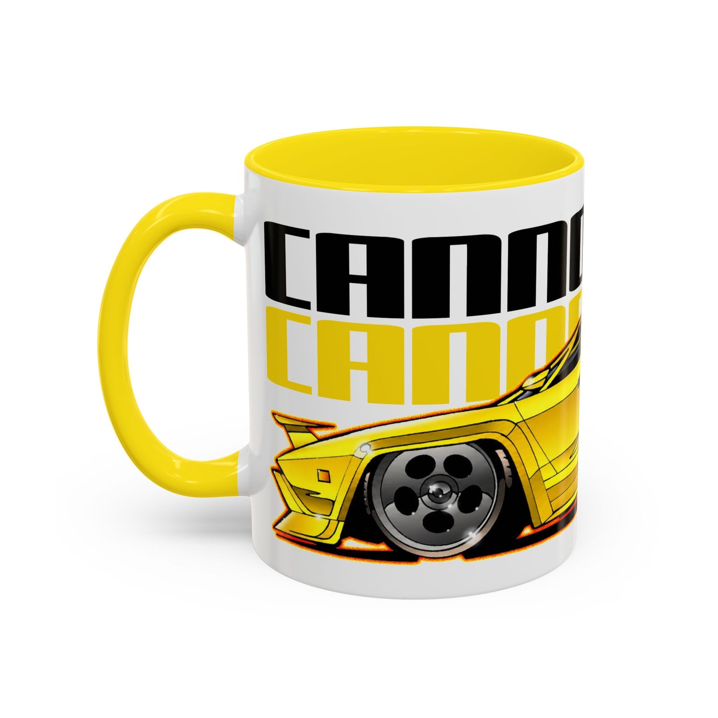 CANNONBALL RUN LAMBORGHINI COUNTACH 1979 Yellow Supercar Collectible Coffee Mug - 2 Sizes
