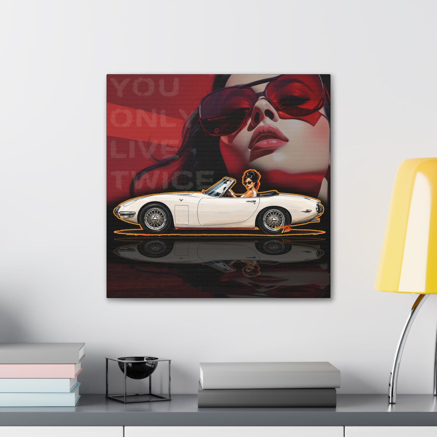 JAMES BOND 007 You Only Live Twice Toyota 2000GT Collectible Fireball Art Canvas Stretched Print