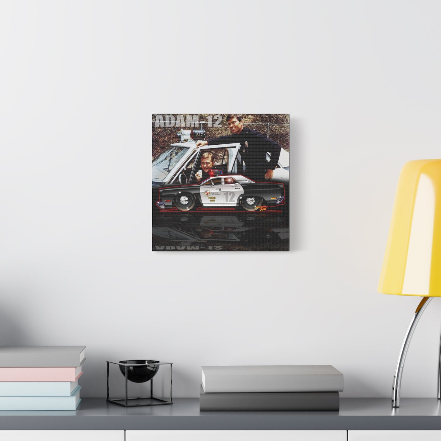 ADAM 12 PLYMOUTH Police Car Fireball Art Canvas Print
