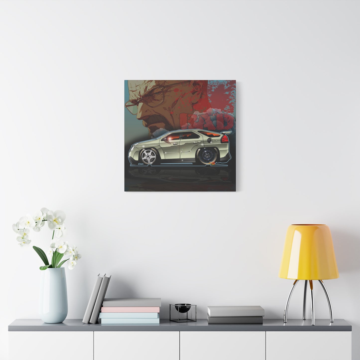 BREAKING BAD Pontiac Aztek Fireball Art Canvas Wall Print