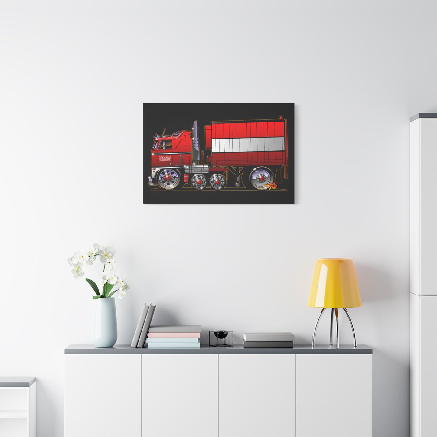 BJ AND THE BEAR TV Show Semi Truck Canvas Art Wall Print - 11x14