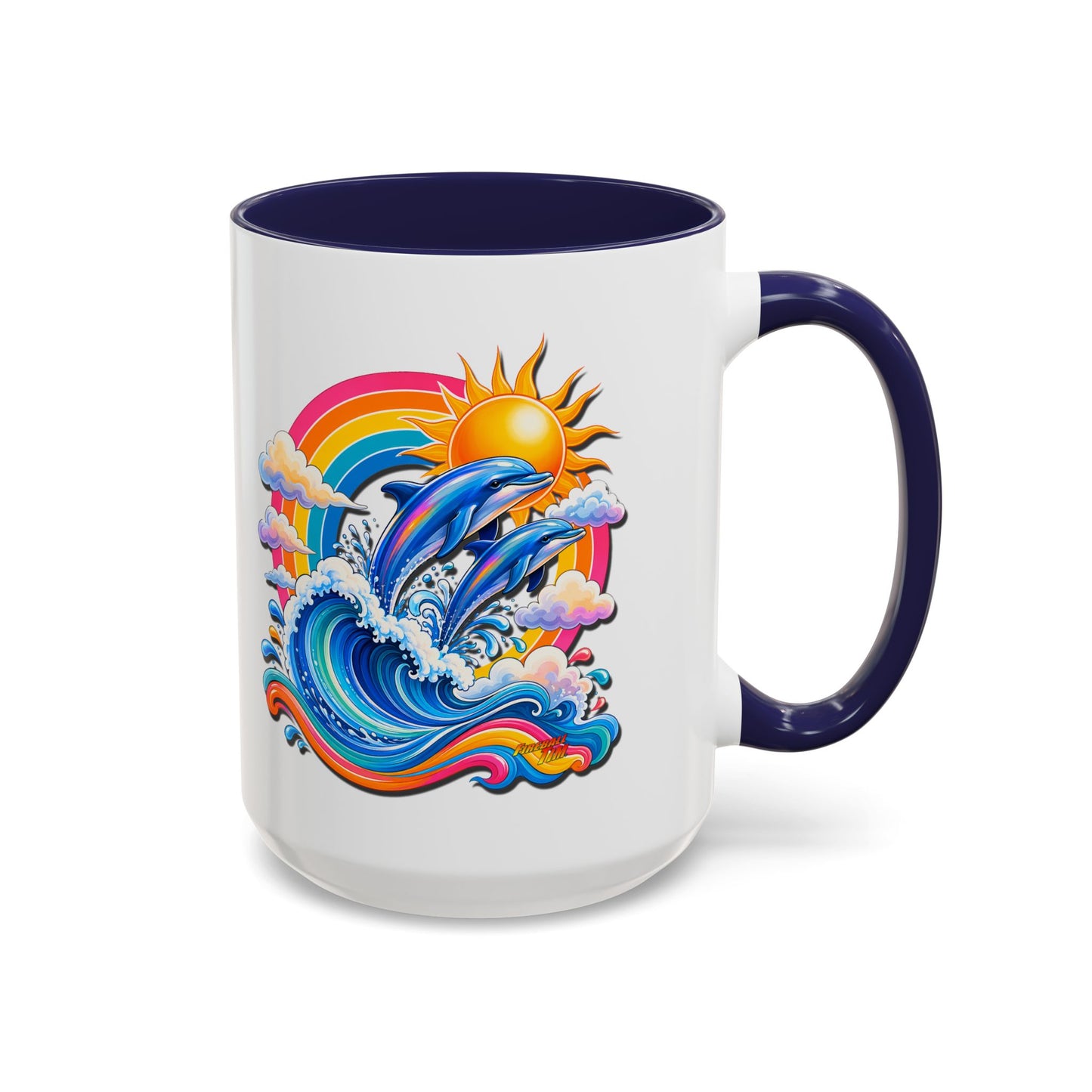 DOLPHIN SPLASH 1 Aquarium Series Fireball Art Coffee Mug - 2 Sizes