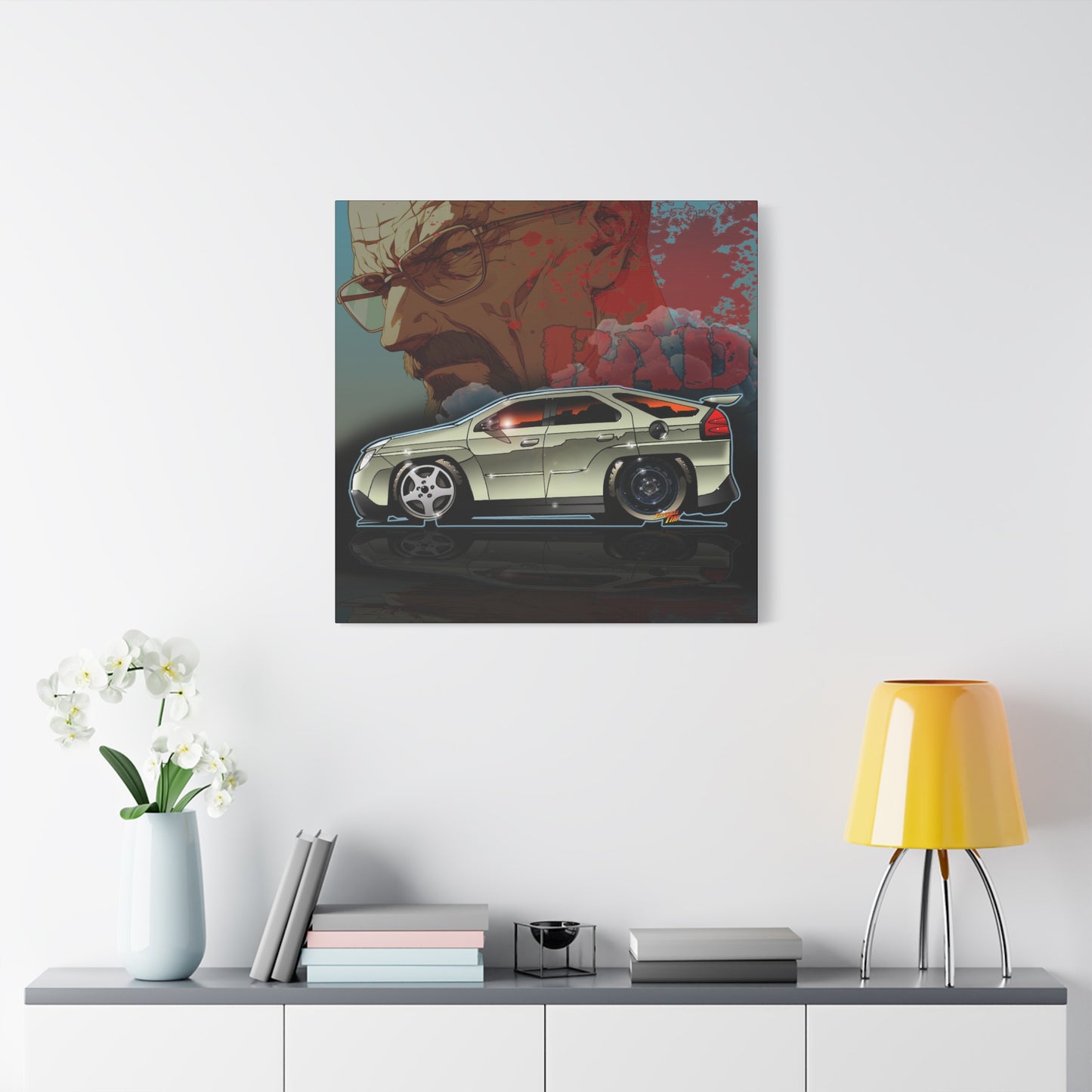 BREAKING BAD Pontiac Aztek Fireball Art Canvas Wall Print