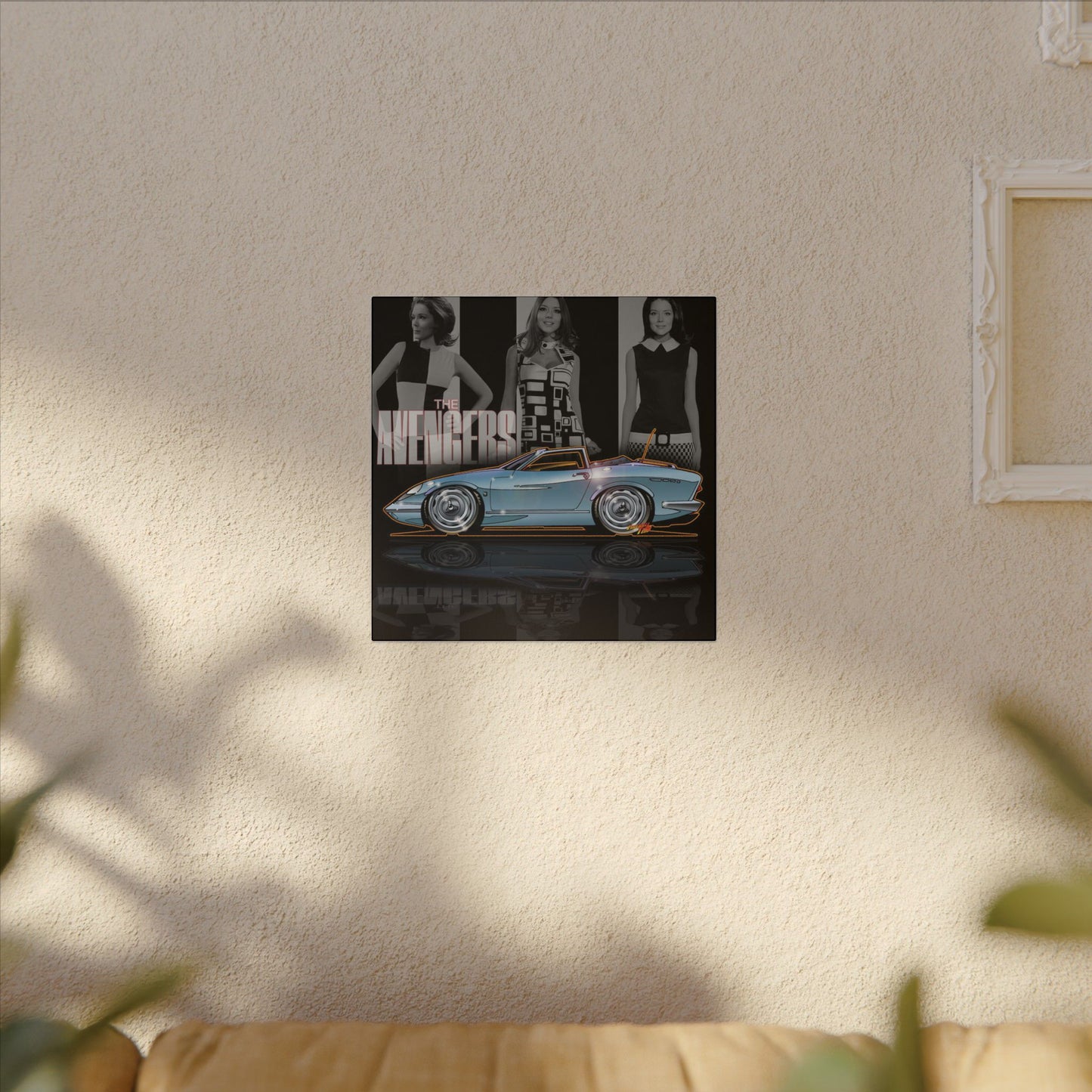 THE AVENGERS TV Show Emma Peel Lotus Elan Canvas Art Print