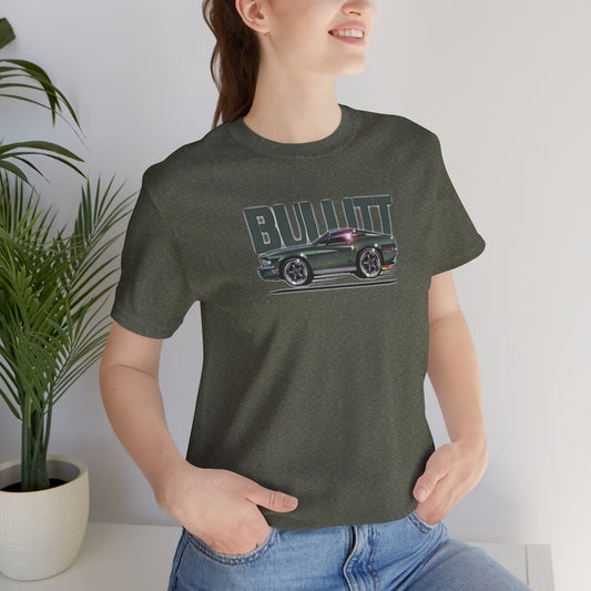 BULLITT FORD MUSTANG Steve McQueen Concept Art Short Sleeve Tee 12 Colors