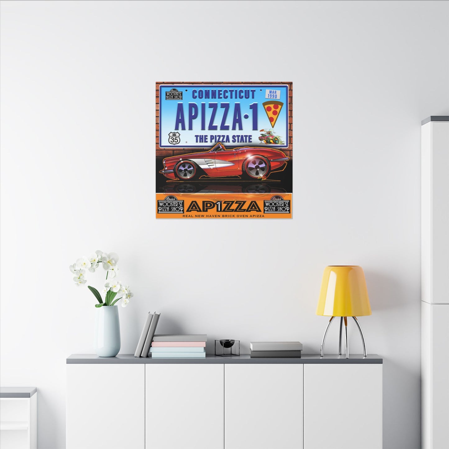 CORVETTE 1958 APIZZA 1 Fireball Art Canvas Print