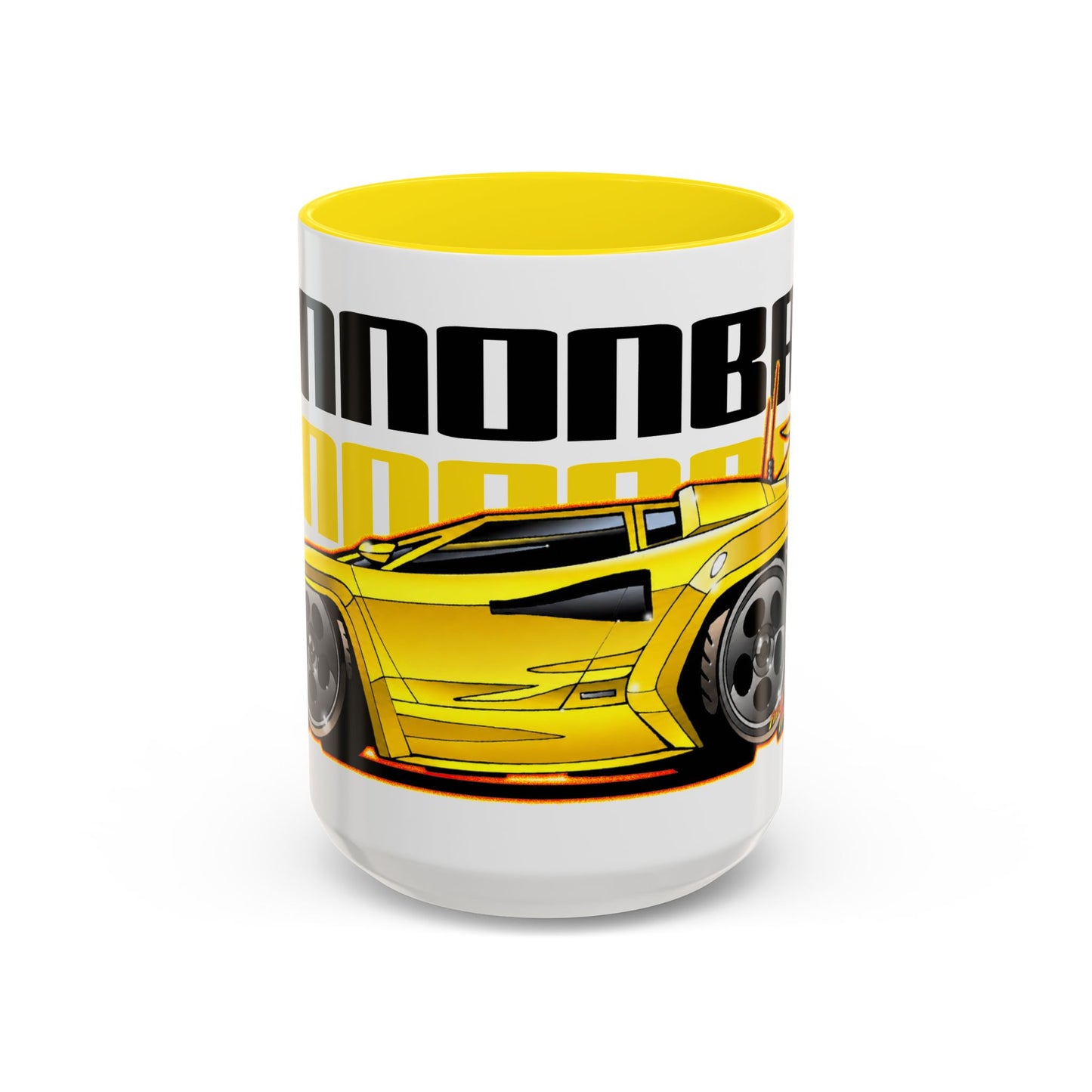 CANNONBALL RUN LAMBORGHINI COUNTACH 1979 Yellow Supercar Collectible Coffee Mug - 2 Sizes