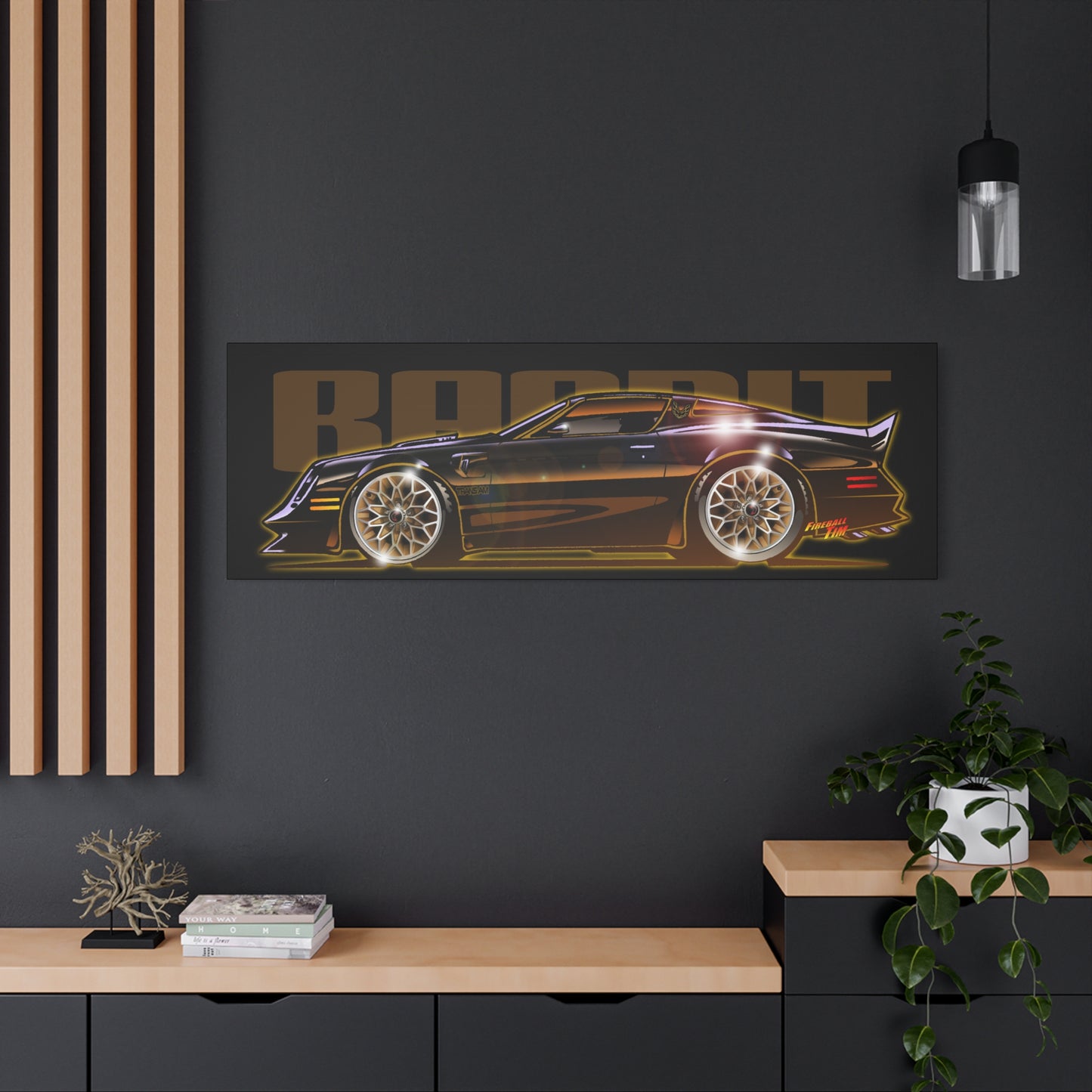 SMOKEY AND THE BANDIT Pontiac Trans Am Fireball Art Canvas Print - Sizes