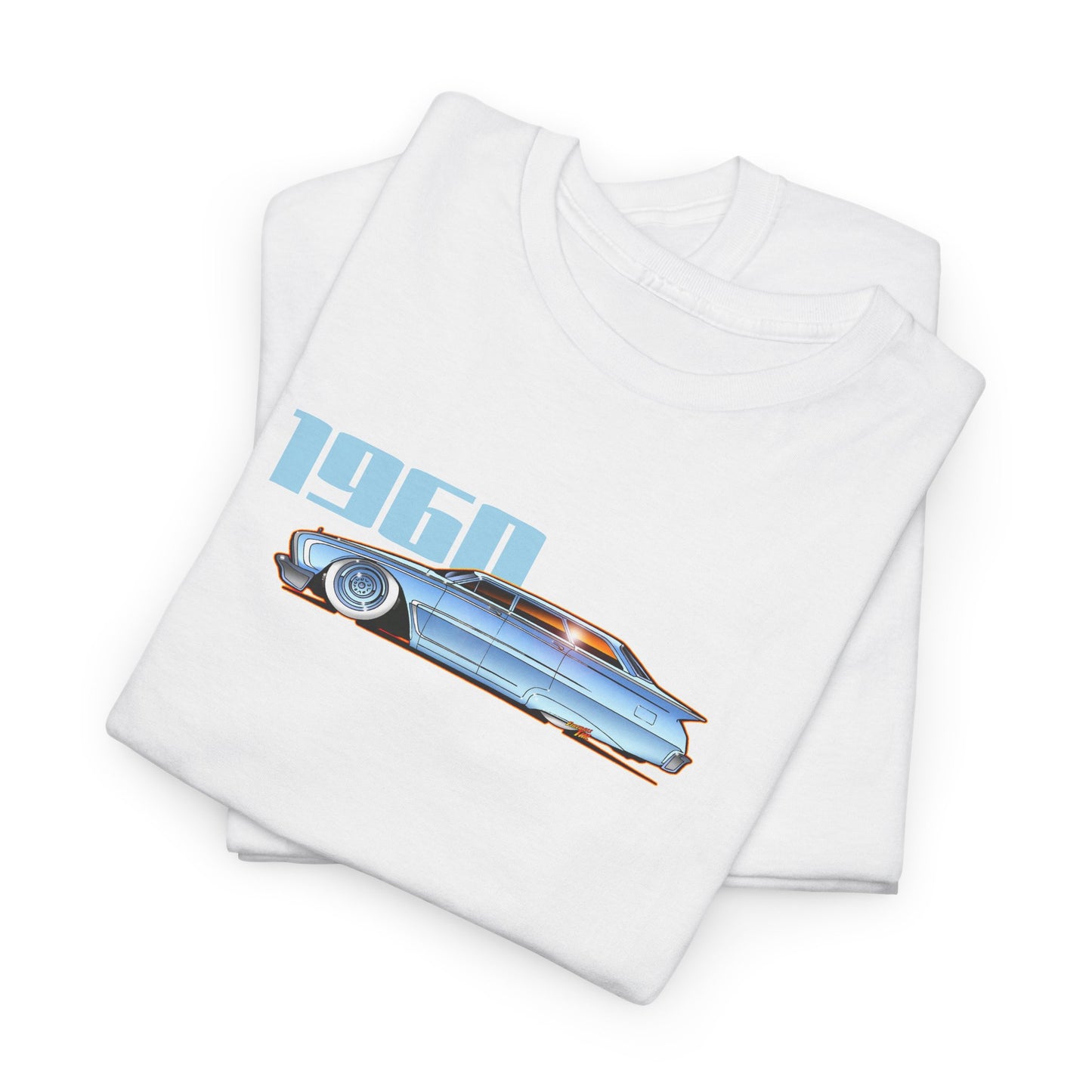 FORD RANCH WAGON 1960 Kustom Fireball Art Cotton Tee Shirt - Colors