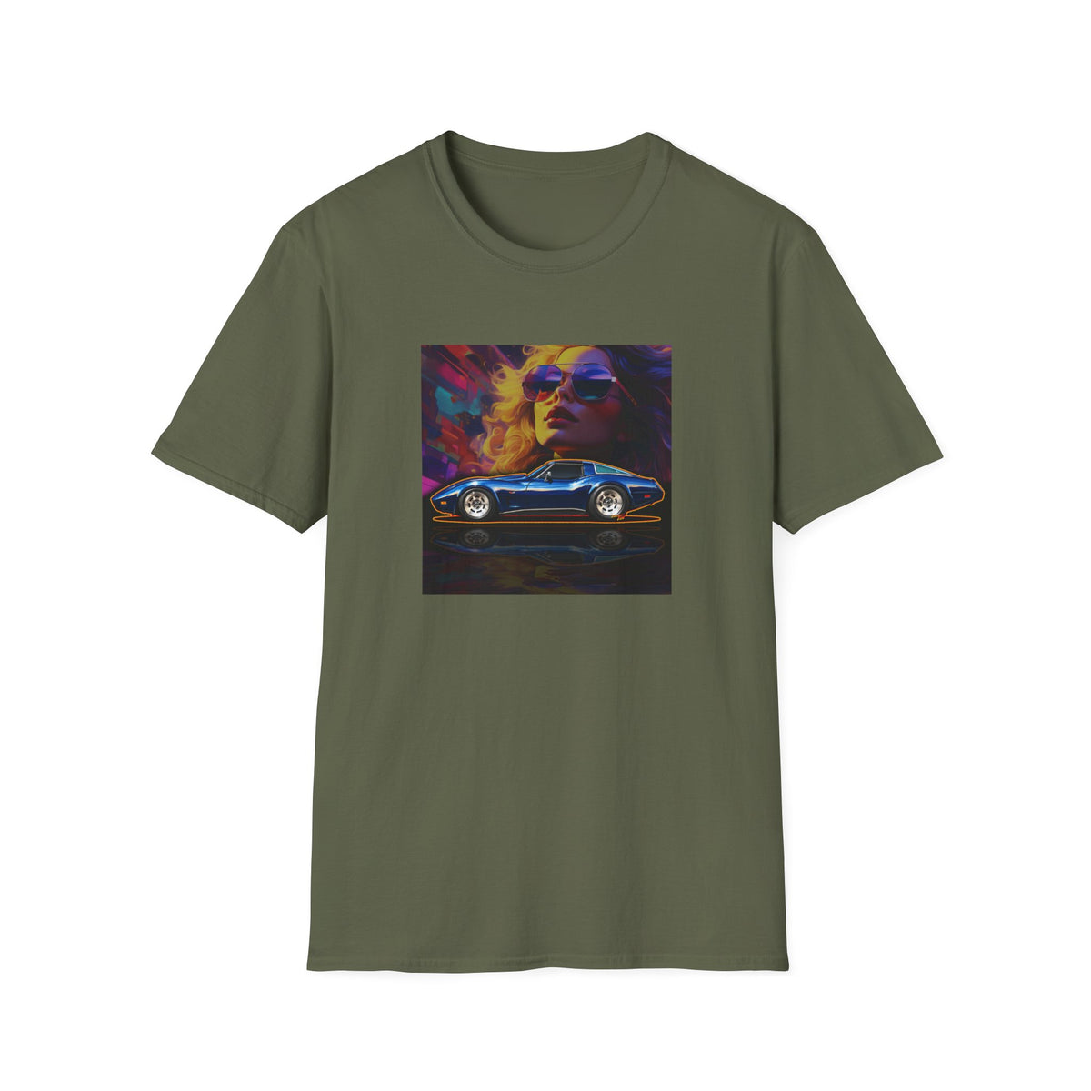 CHEVROLET CORVETTE 1978 Collectible Blonde Fireball Art Collectible Fireball Art TeeShirt