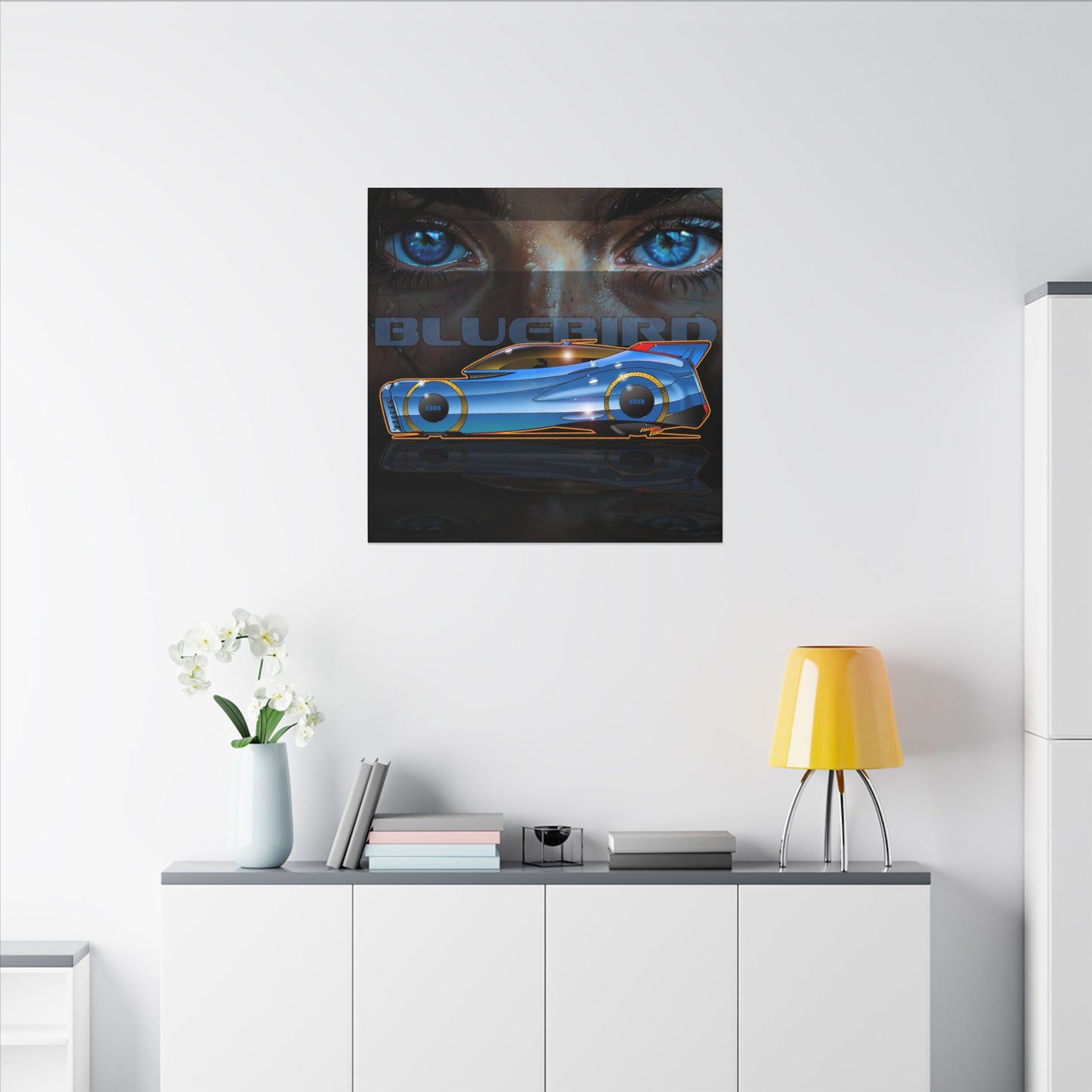 BLUEBIRD FIREBALL CONCEPT Canvas Art Print - 2 Sizes