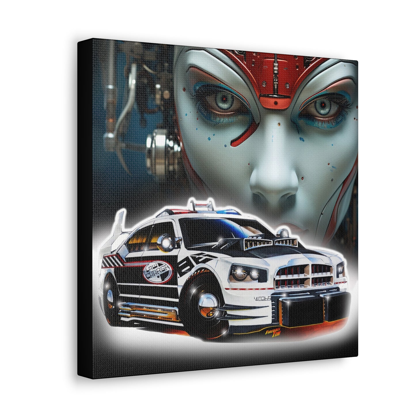 Chrysler 300 CYBERPUNK POLICE CAR Concept Art Print 12x12