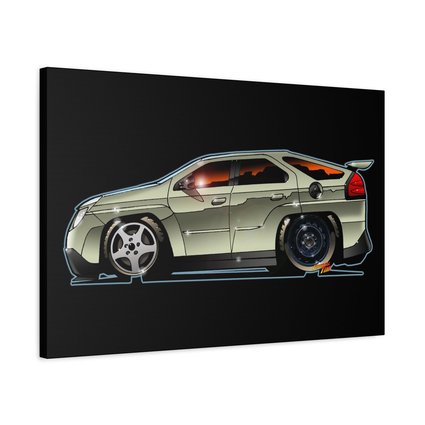 BREAKING BAD Pontiac Aztek Fireball Art Canvas Wall Print
