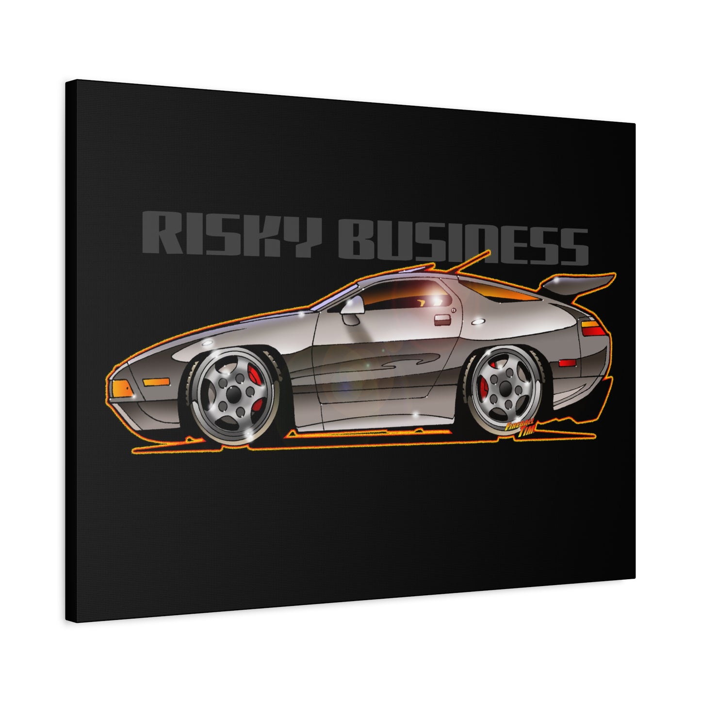 RISKY BUSINESS Porsche 928 Fireball Art Canvas Print - Sizes