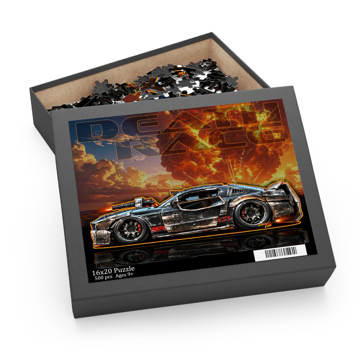 DEATH RACE MUSTANG Collectible Fireball Art Jigsaw Puzzle — (120/252/500‑Piece)