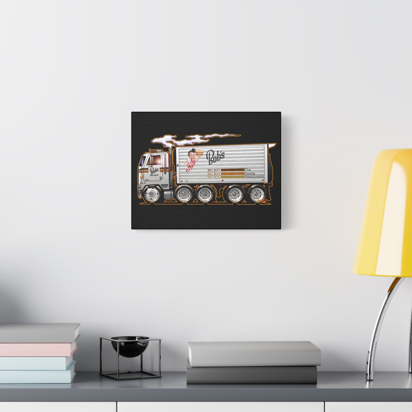 BOB'S BIG BOY Semi Tractor Trailer Truck Collectible Canvas Art Print - 11x14