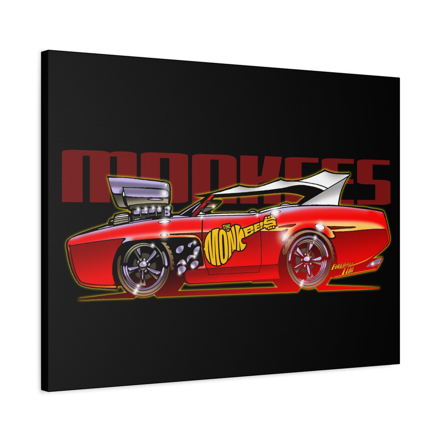 THE MONKEES Monkeemobile Fireball Canvas Art Wall Print - 11x14