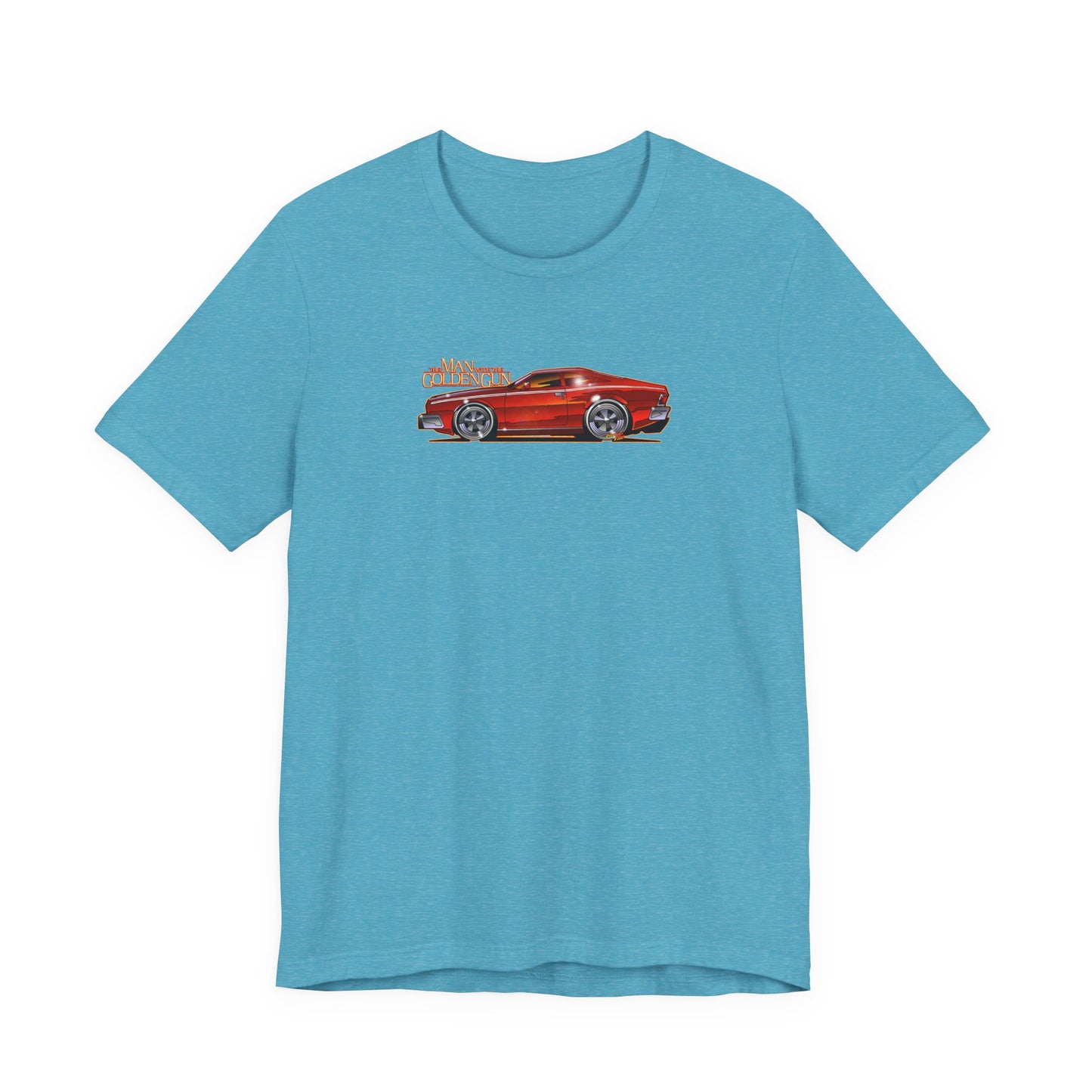 MAN WITH THE GOLDEN GUN AMC Hornet James Bond Fireball Art Short Sleeve Tee