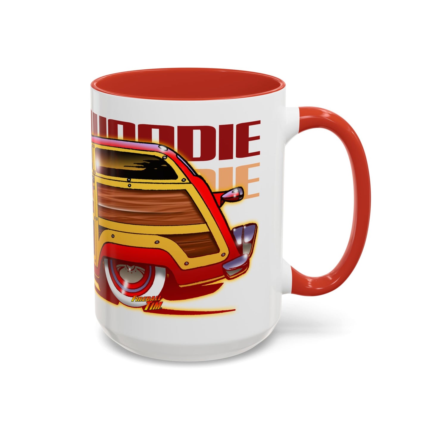 FORD WOODIE 1950 Collectible Fireball Art Coffee Mug - 2 Sizes