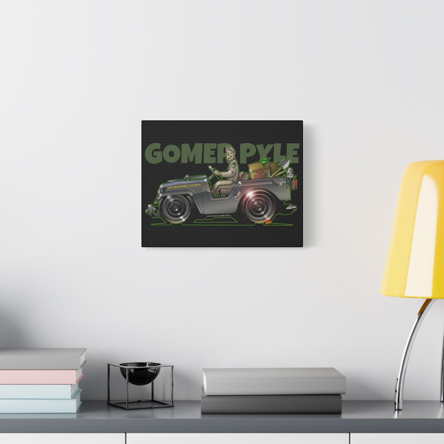 GOMER PYLE Vintage Military Jeep Collectible canvas Art Print 11x14